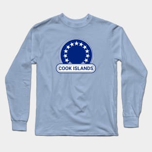 Cook Islands Country Badge - Cook Islands Flag Long Sleeve T-Shirt